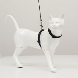 Комплект для кошек, ширина 1 см, ОШ 16,5-27 см, ОГ 21-35 см, поводок 120 см, чёрный - Пижон фото 4