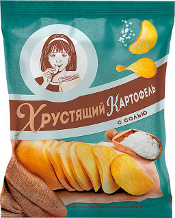 Хрустящий картофель, чипсы с солью, произведены из свежего картофеля, 160 г
