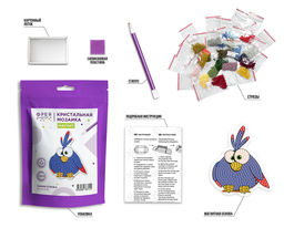 Кристальная (алмазная) мозаика ФРЕЯ ALVM-076 магнит Синяя птичка 7.5 х 8.5 см