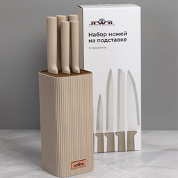 Набор ножей на подставке, 6 пр. JEWEL арт. ПС0002-16