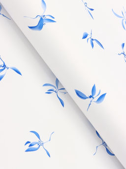 Цена за 20 шт. Пленка для цветов и букетов «Эскиз», белая с голубым, 57×57 см