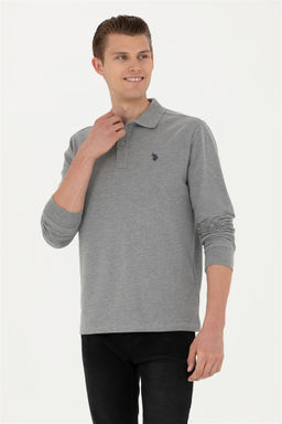 U. S. Polo Assn / Мужской серый меланжевый базовый свитшот