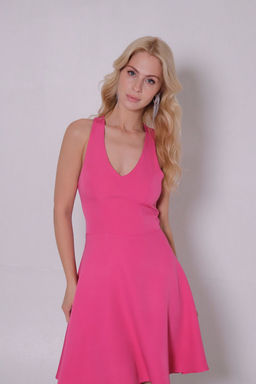 Платье розовое с расклешённой юбкой - Martichelli фото 11