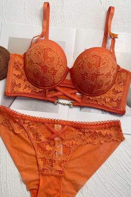 5341 ОРАНЖЕВЫЙ КОМПЛЕКТ БЕЛЬЯ - Anggee фото 3