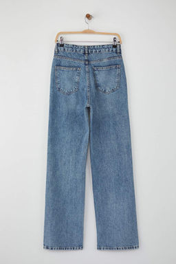Antrasit Yuksek Bel Genis Paca Wide Leg Jeans TWOAW26JE00083 - Trendyolmilla фото 6