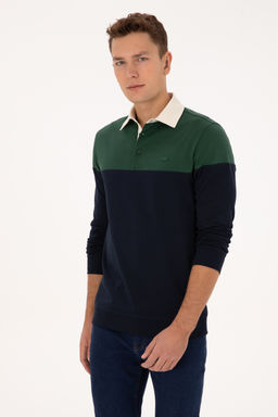 Erkek Regular Fit Polo Yaka Koyu Ye_il Sweatshirt - U.s. polo assn фото 10