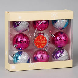 Ёлочные игрушки Адель волны, шары новогодние, d=6 см, 9 шт., МИКС - Зимнее волшебство фото 2