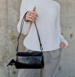 Женская кожаная сумка бочонок через плечо 0025-1-1