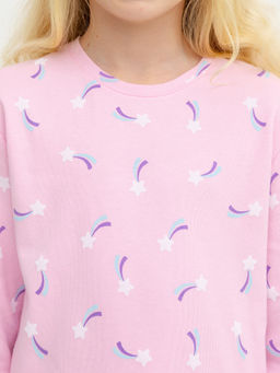 Комплект для девочек (джемпер, брюки) розовый с кометами - Mark formelle фото 6