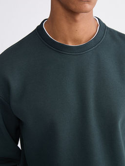 Bisiklet Yaka Erkek Kal?n Sweatshirt