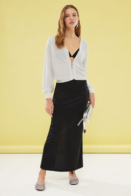 TRENDYOLMILLA Gumus Transparan Gorunumlu Simli Kalite Triko H?rka TWOSS24HI00008  фото 11