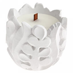 Свеча "Цветочный горшок" д7,8см, h7,2см, парафин, в подсвечнике из гипса, время горения 16 часов (Россия)