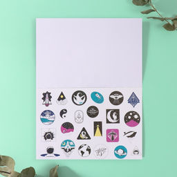 Наклейки в книжке «Космография», 3 фона, голография, 20.7×14.2 см