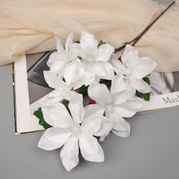 Цветы искусственные «Клематис крупноцветковый», 61×14 см, белые
