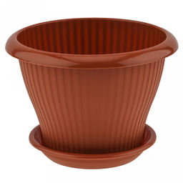 Горшок для цветов пластмассовый "Гамма-плюс" 2,9л, д22см, h15,5см, терракот (Россия)
