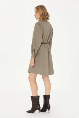 Женщина хаки тканое платье с скидкой в корзине - U.s. polo assn фото 5