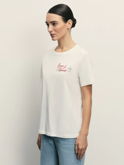 Базовая футболка с вышивкой / Zarina  фото 4