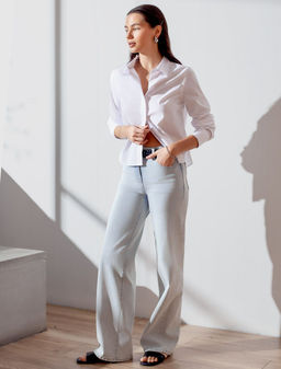 Укороченная блузка из эластичного хлопка - Vilatte фото 5