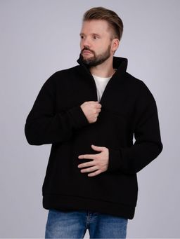 Свитшот СМ-3 черный, футер начес - Малина фото 8