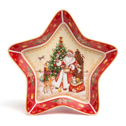 БЛЮДО-ЗВЕЗДА LEFARD ДЕД МОРОЗ 28*28*5 СМ КРАСНОЕ (КОР=8ШТ.)  фото 5