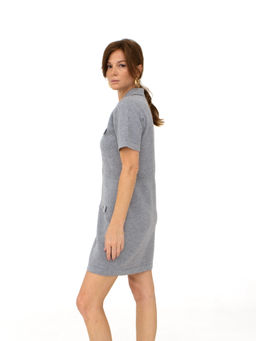 Платье из кашемира 4265 серо-голубое