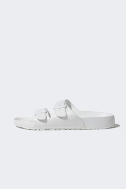 Мужские тапочки Eva на плоской подошве с двойной полосой - Defacto фото 2