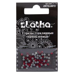Страз клеевой "Zlatka" ZRTG-0872 SS08 цветные 2.4 мм стекло 5 x 72 шт в пакете с картонным еврослотом №19 красный (Siam)