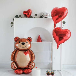 Цена за 5 шт. Воздушный шар фольгированный 18" «Сердце»