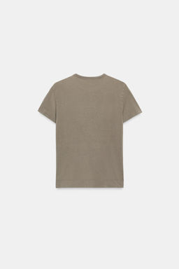 CAMISETA LAVADA TEXTO BRILLOS / Khaki - Zara фото 5