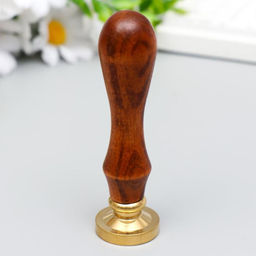 Печать для сургуча с деревянной ручкой «Пёрышко», 9×2.5×2.5 см