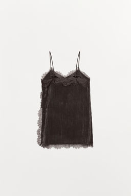 TOP LENCERO ENCAJE / Marr?n - Zara фото 3