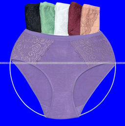Цена за 12 пар. Трусы женские высокая посадка Yi Xin Da большие размеры арт. 85698