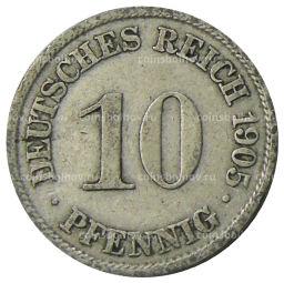 10 пфеннигов 1905 года А Германия