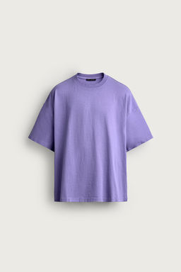 CAMISETA LAVADA RELAXED FIT B?SICA / Morado - Zara фото 6