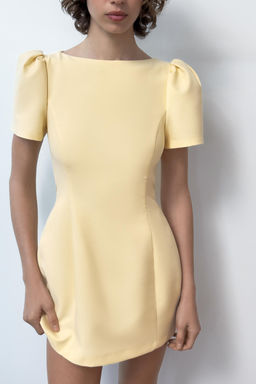 VESTIDO CORTO PLIEGUES BOLSILLOS / Amarillo pastel - Zara фото 2