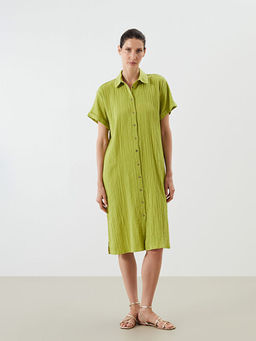 Dokulu Oversize M?slin G?mlek Elbise