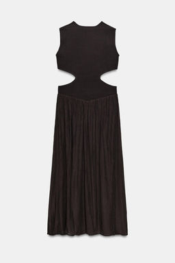 VESTIDO COMBINADO PUNTO CUT OUT / Marr?n - Zara фото 9