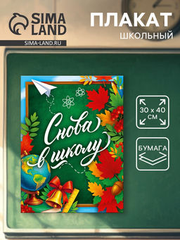 Цена за 10 шт. Плакат «Снова в школу» 30×40 см