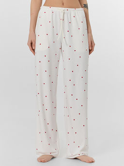 Брюки женские домашние велюровые с сердечками