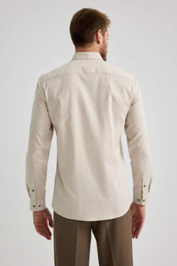 Рубашка приталенного кроя с длинным рукавом - Defacto фото 7