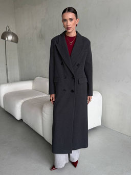 Пальто женское демисезонное 26830 (базальт/рубчик) - Kankan фото 15