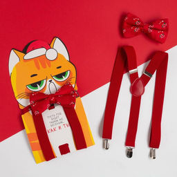 Набор мужской KAFTAN подтяжки и галстук-бабочка Веселого НГ