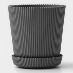 Горшок для цветов с поддоном, 12×11.5 см, пластиковый, серый