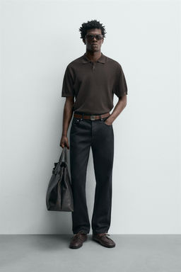 POLO PUNTO REGULAR FIT ESTRUCTURA / Marr?n