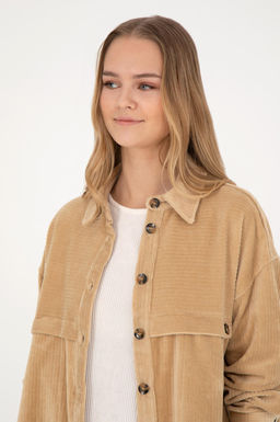 Женская трикотажная рубашка песочного цвета - U.s. polo assn фото 17