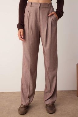 Kahverengi Pilili Wide Leg/Genis Paca Pantolon TWOAW26PL00015