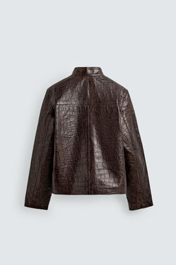 EMBOSSED LEATHER JACKET - Zara фото 8