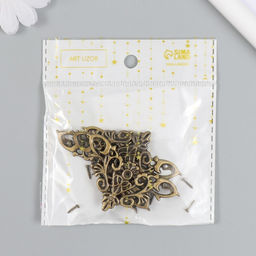 Цена за 2 шт. Уголок металл «Узорчатый», под бронзу, набор 4 шт., 4.5×4.5 см