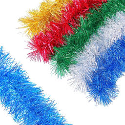 Цена за 10 шт. Мишура Эконом 3 слоя d=100 мм, длина 2 м микс