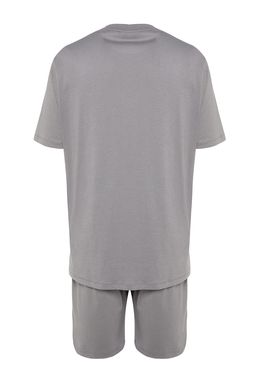 TRENDYOL MAN Siyah Regular Fit Bisiklet Yaka Bask?l? Sortlu Pijama Tak?m? TMNSS23PT00017 - Trendyolmilla фото 9